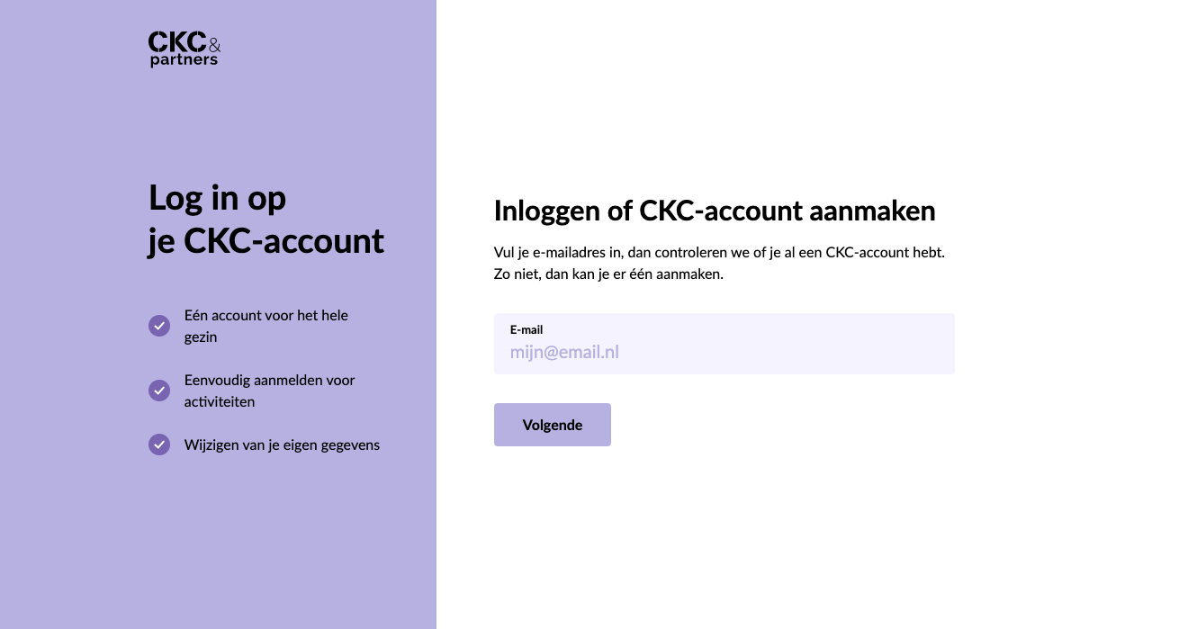 Inlogpagina CKC en partners
